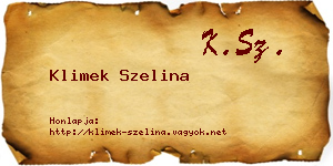 Klimek Szelina névjegykártya